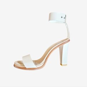 Woman by Common Projects Cream / Light Gray Ankle Strap Heeled Sandals